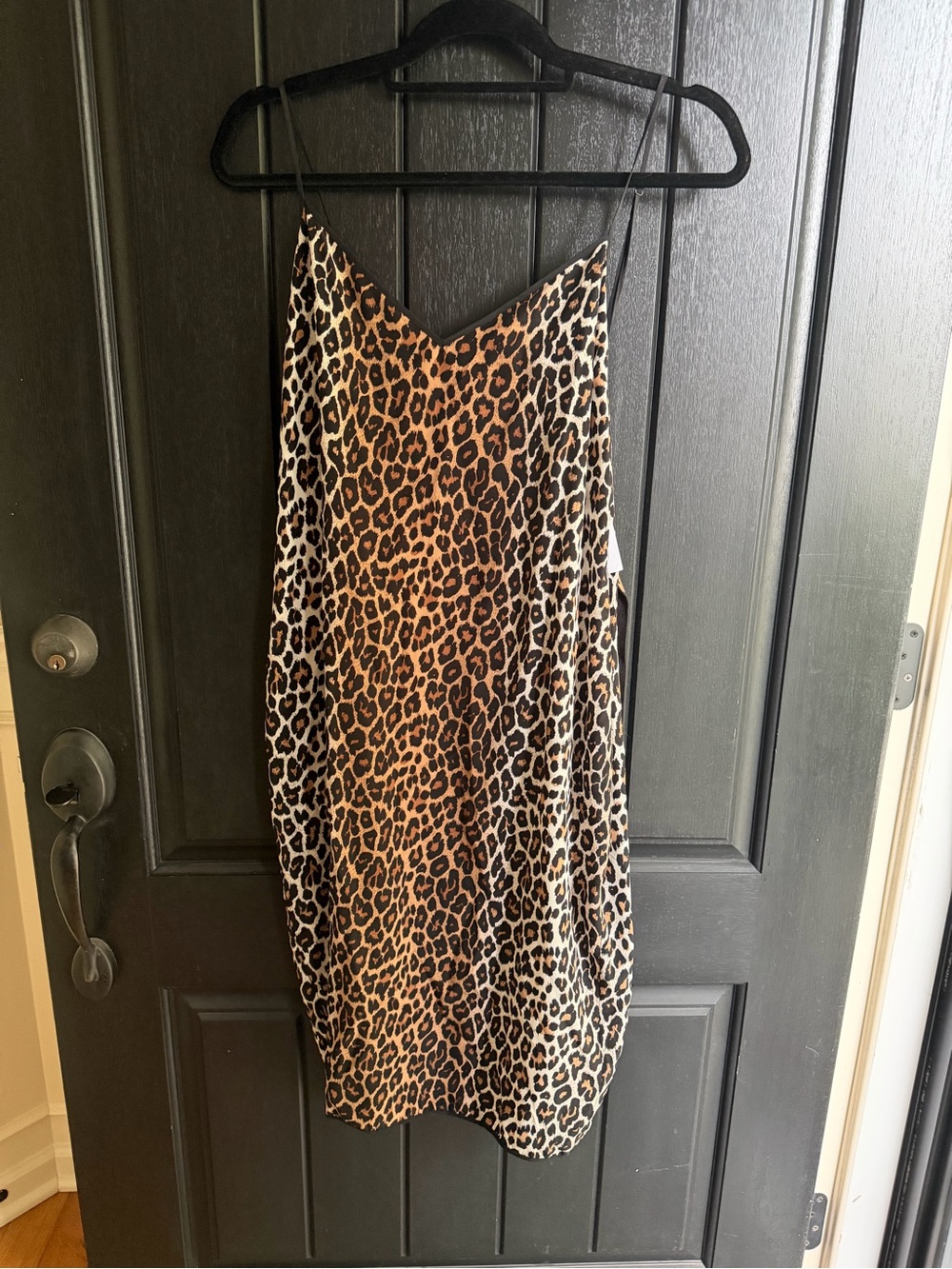 Elizabeth and James Leopard-Print Slip Dress in Brown and Black